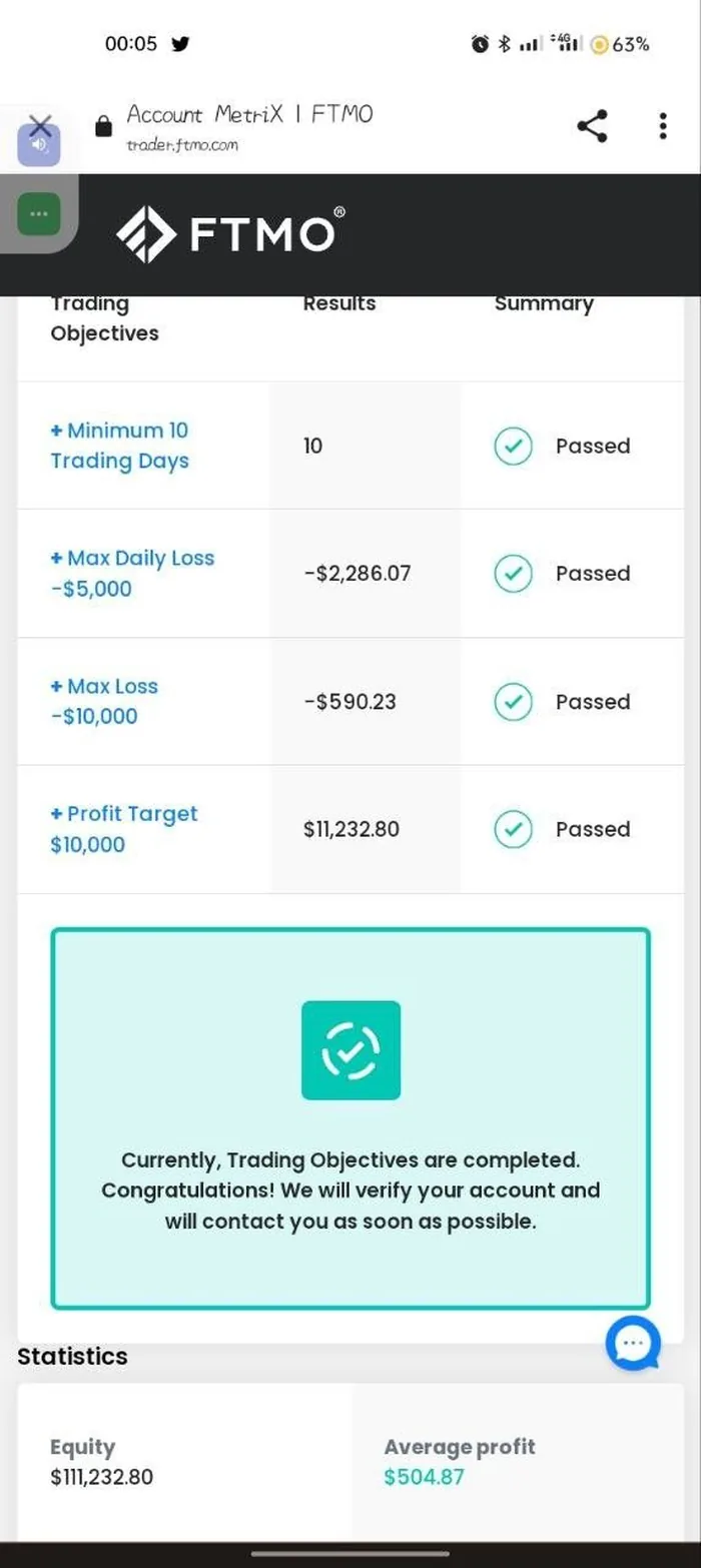 MT5 trade history proof